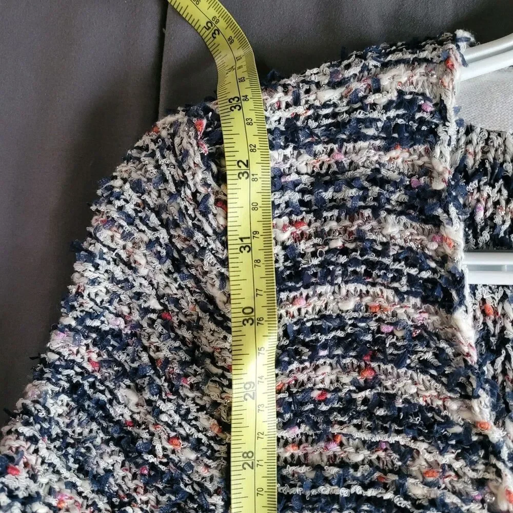 Amina Rubinacci Long Sweater Button Cardigan Size 40 Tweed Multicolor Italy